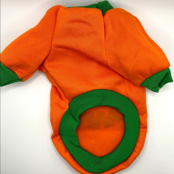 Pumpkin costume for small dog or cat, cute pet costume, Trick-or-treat Halloween - Picture 3 of 3